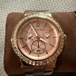 Michael Kors Women’s Rose Gold Watch with Rose Gold Diamonds